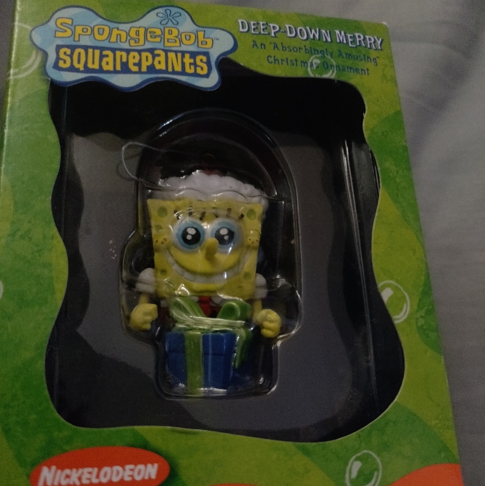 Sponge Bob Square Pants Christma Ornament deep down merry